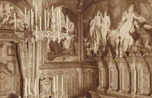 Bayerisches Königsschloss Neuschwanstein, Arbeitszimmer, Bilder der Tannhäuser-Legende von Otto Ballerstedt