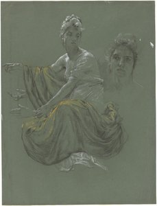 Elegante junge Frau in klassischer Drapierung von Otto Greiner