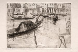 Radierungen von Venedig: Traghetto San Felice von Otto H. Bacher