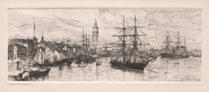 Schifffahrt und der Dogenpalast, 1888 von Otto H. Bacher