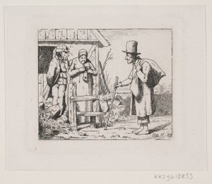 Figuren bei einem Bauernhaus