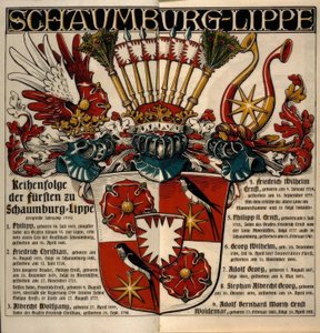 Schaumburg-Lippe. Reihe der Fürsten zu Schaumburg-Lippe