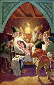 Schneewittchen und die sieben Zwerge, ca. 1900 (Illustration)