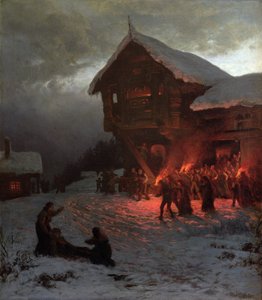 Kampf bei einem Weihnachtsfest