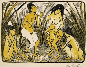 Die Entdeckung des Moses, 1920 von Otto Mueller