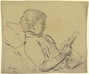 Luise Scholderer, Zeitung lesend von Otto Scholderer