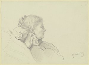 Luise Scholderer beim Lesen von Otto Scholderer