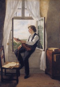 Der Geiger am Fenster von Otto Scholderer