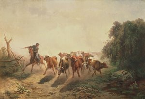 Unionstreiber mit Vieh für die Armee von Otto Sommer