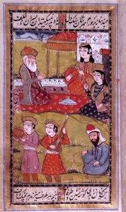 Osmanische Kunst: der Geschmack der Prinzessinnen. Türkische Manuskriptseite. 16. Jahrhundert. Private Sammlung von Ottoman School