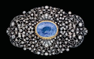 Osmanische Brosche mit Diamanten und Saphiren