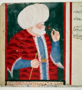 Porträt von Barbarossa (Khizir Khayr ad-din (Barbaros Hayreddin Pasha) (1466-1546) Großadmiral des Osmanischen Reiches nach einer Karriere als Pirat. Miniatur aus dem Manuskript Ms. H. 2134