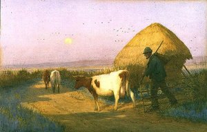 Ein Viehtreiber auf dem Heimweg von Owen Baxter Morgan