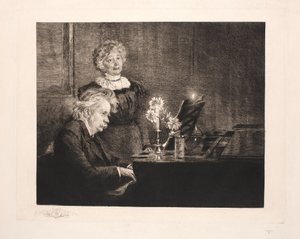 Edvard und Nina Grieg am Klavier