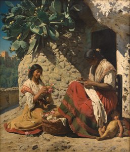 Zwei Zigeunerfrauen vor ihrer Hütte. Spanien von Peder Severin Krøyer