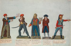 Jakobiner und Terroristen während der Schreckensherrschaft (1793-4) während der Französischen Revolution von P. A. and J.B. Lesueur