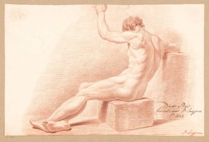 Sitzender männlicher Akt, von hinten gesehen (3. Preis 1807)