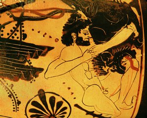 Herakles tötet den Löwen von Painter Diosphos
