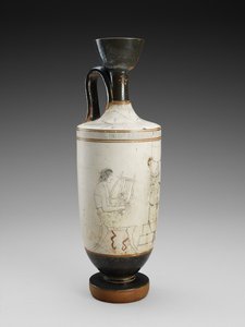 Schulterlekythos mit polychromer Malerei einer Begräbnisszene