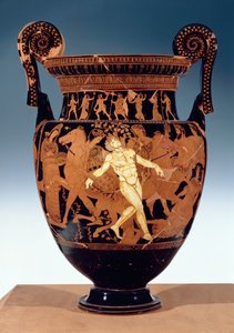 Attischer rotfiguriger Volutenkrater, der den Tod des bronzenen Riesen Talos darstellt von Painter Talos
