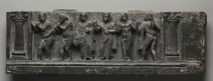 Bacchanalisches Relief, Pakistan, Gandhara, Buner-Gebiet, frühe Kushan-Periode (AD 1-320) von Pakistani School