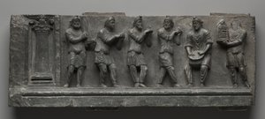 Bacchanalisches Relief, Pakistan, Gandhara, Buner-Gebiet, frühe Kushan-Periode (AD 1-320)