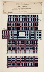 Baumwollschalprobe aus Nurrapore in Sind, aus The Collection of the Textile Manufacturers of India, von John Forbes Watson, veröffentlicht 1866