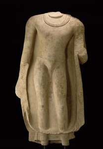 Stehende Figur des Buddha (Kopf fehlt), Gandhara