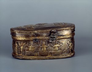 Silberne Reliquienkapsel Capsella de Brivio: Die drei Hebräer im Feuerofen von Paleo Christian