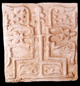 Paläochristliche Kunst: Stein mit Reliefs von Weinreben und einem Kreuz von Paleo Christian Paleo Christian