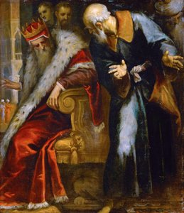 Der Prophet Nathan tadelt König David, von Palma il Giovane, Jacopo, der Jüngere