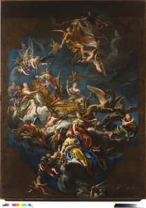 Ligurischer allegorischer Wagen, gezogen von Greifen und gelenkt von Klugheit von Paolo Gerolamo Piola