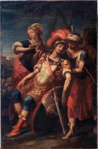 Erminia und Vafrino entdecken den verwundeten Tancrede (Gesang 19 aus Jerusalem Befreit von Torquato Tasso)