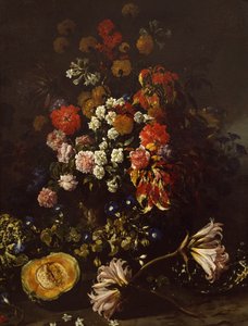 Blumen mit Kristallschale, von Paolo Porpora