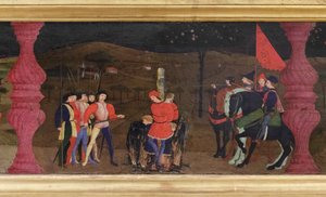Predella der Entweihung der Hostie (Detail) von Paolo Uccello