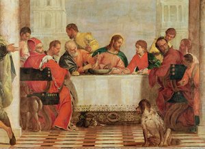 Das Fest im Hause des Levi, 1573 (Detail) von Paolo Veronese