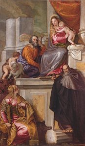 Die Heilige Familie mit St. Johannes dem Täufer, St. Antonius Abt und St. Katharina, 1551 von Paolo Veronese