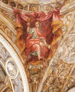 St. Hilarius von Poitiers von Francesco Mazzola, bekannt als Parmigianino (1503-1540), Fresko, Kirche San Giovanni Evangelista, Parma von Parmigianino