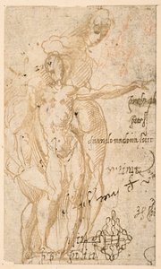 Studie von drei nackten Figuren