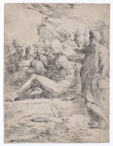 Grablegung nach links, 1529-1530