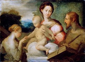 Die mystische Hochzeit der Heiligen Katharina, späte 1520er