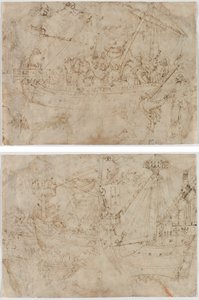 Navicella (recto) Zwei Zeichnungen von Schiffen (verso)