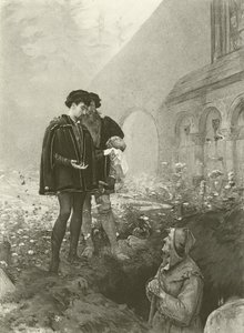 Hamlet und der Totengräber (Gravur)