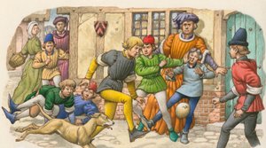Spiel ähnlich wie Fußball im Mittelalter
