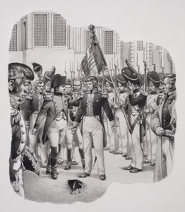 Napoleon (1769-1821) auf dem Weg ins Exil