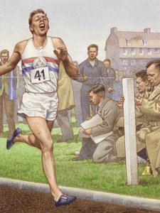 Roger Bannister läuft die erste Meile unter vier Minuten