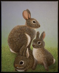 Kaninchenfamilie, 2016 von Pat Scott