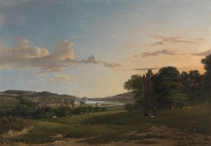 Eine Ansicht von Cessford und dem Dorf Caverton, Roxboroughshire in der Ferne von Patrick Nasmyth