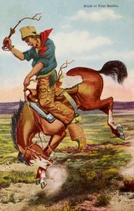 Cowboy auf bockendem Pferd