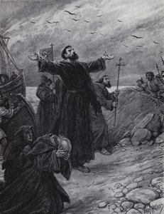 Der heilige Augustinus kommt 597 n. Chr. in Kent an